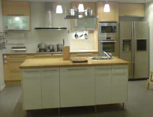 Single Line Kitchen with Island